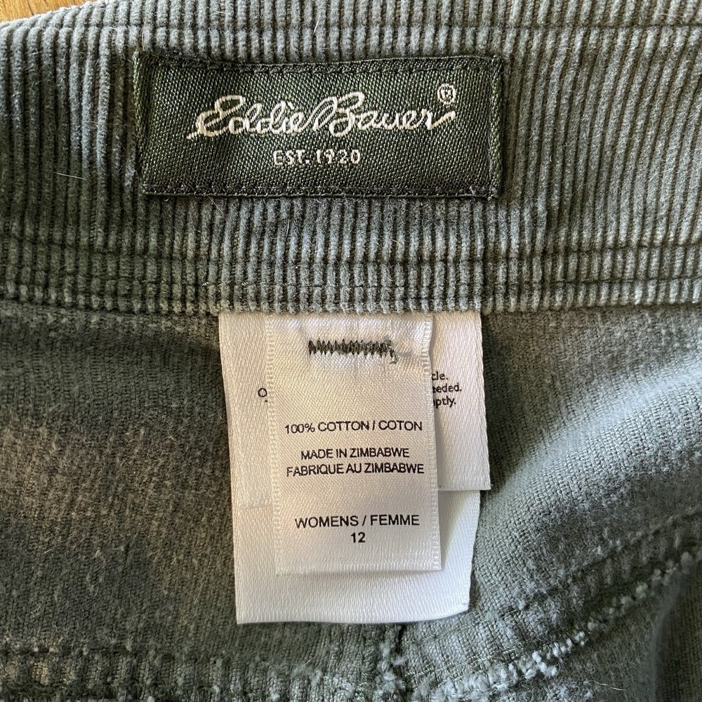Eddie Bauer Corduroy A-Line Midi Skirt Womens 12 Green Preppy Gorpcore Classic - Picture 3 of 7